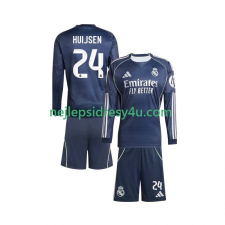 Fotbalový Dres Real Madrid Huijsen 24 Dětské Venkovní 2025/26 Dlouhý Rukáv